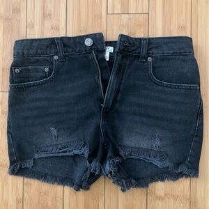 Roxy frayed black Denim Shorts